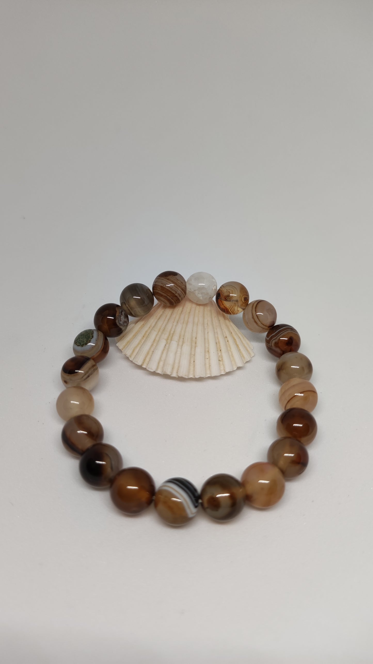 Bracelet Agate Marron Clair