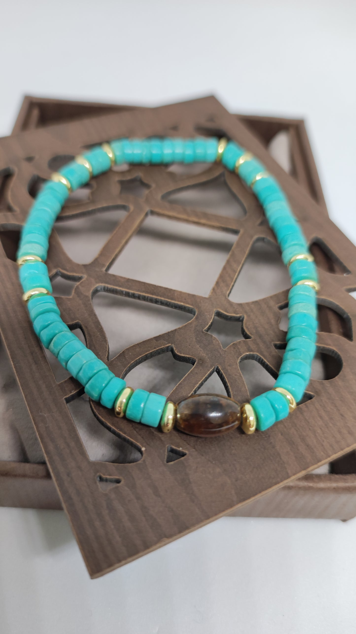Bracelet en Turquoise & Œil de Tigre