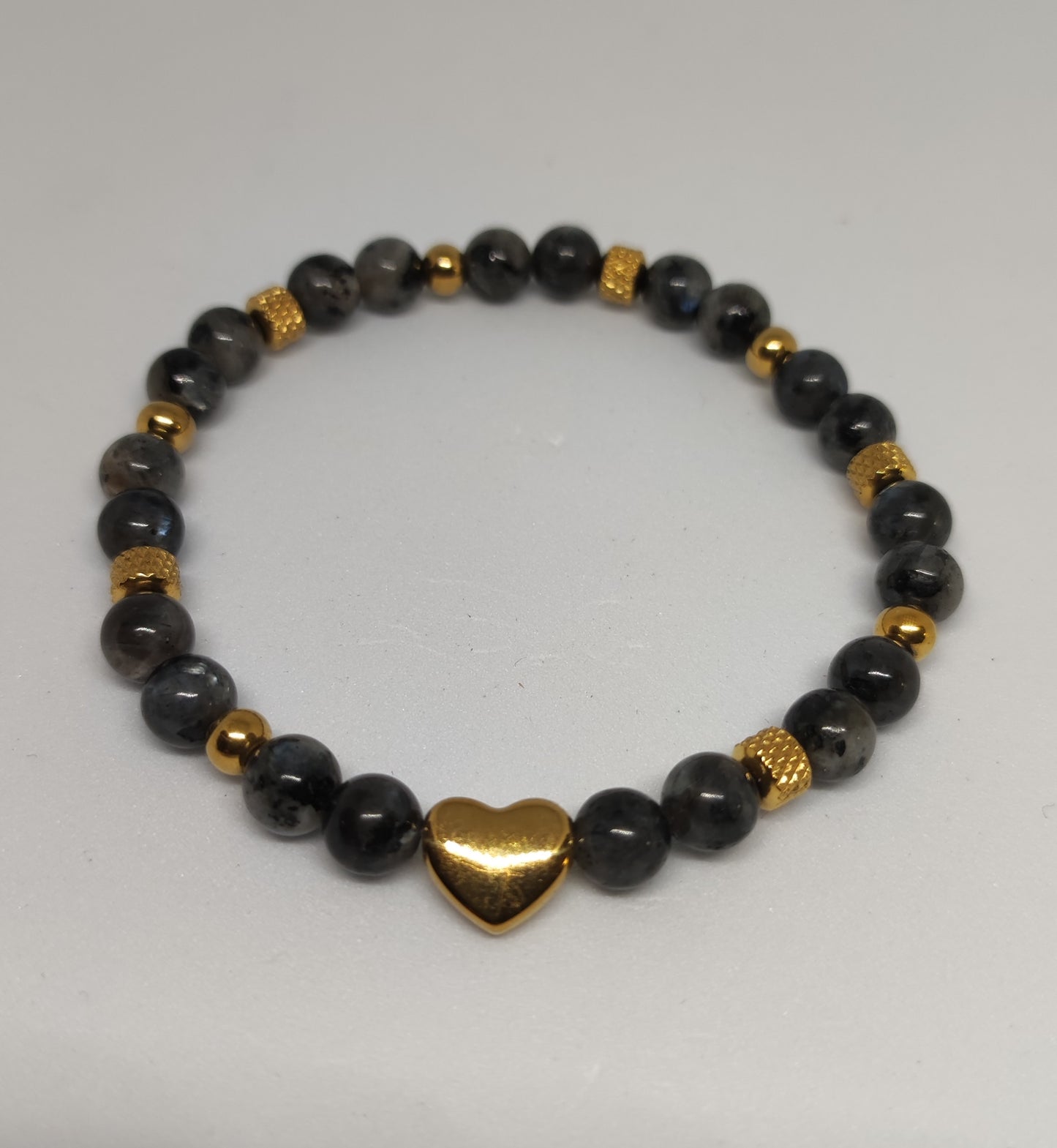 Bracelet Labradorite & Cœur Doré
