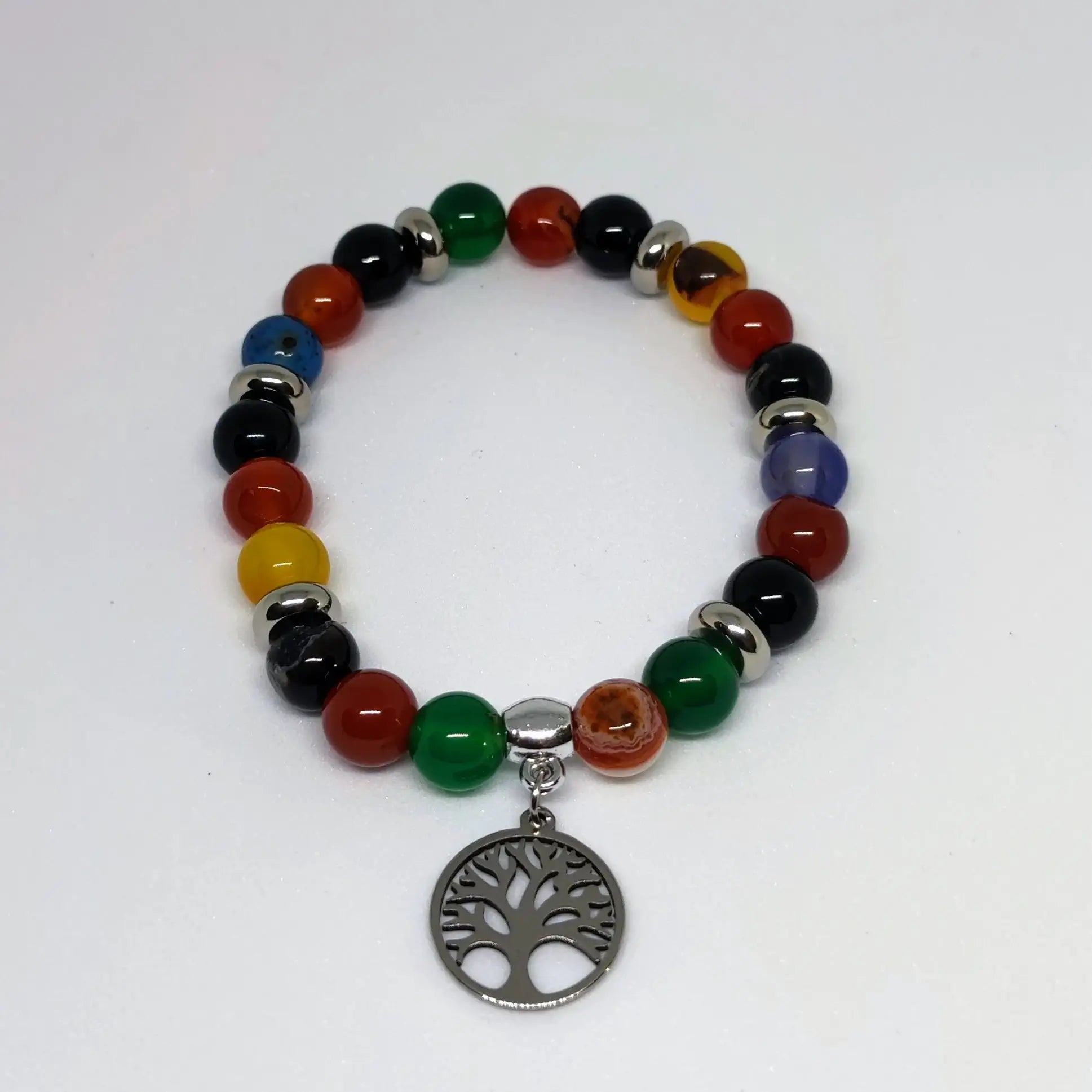 Bracelet 7 chakras avec arbre de vie