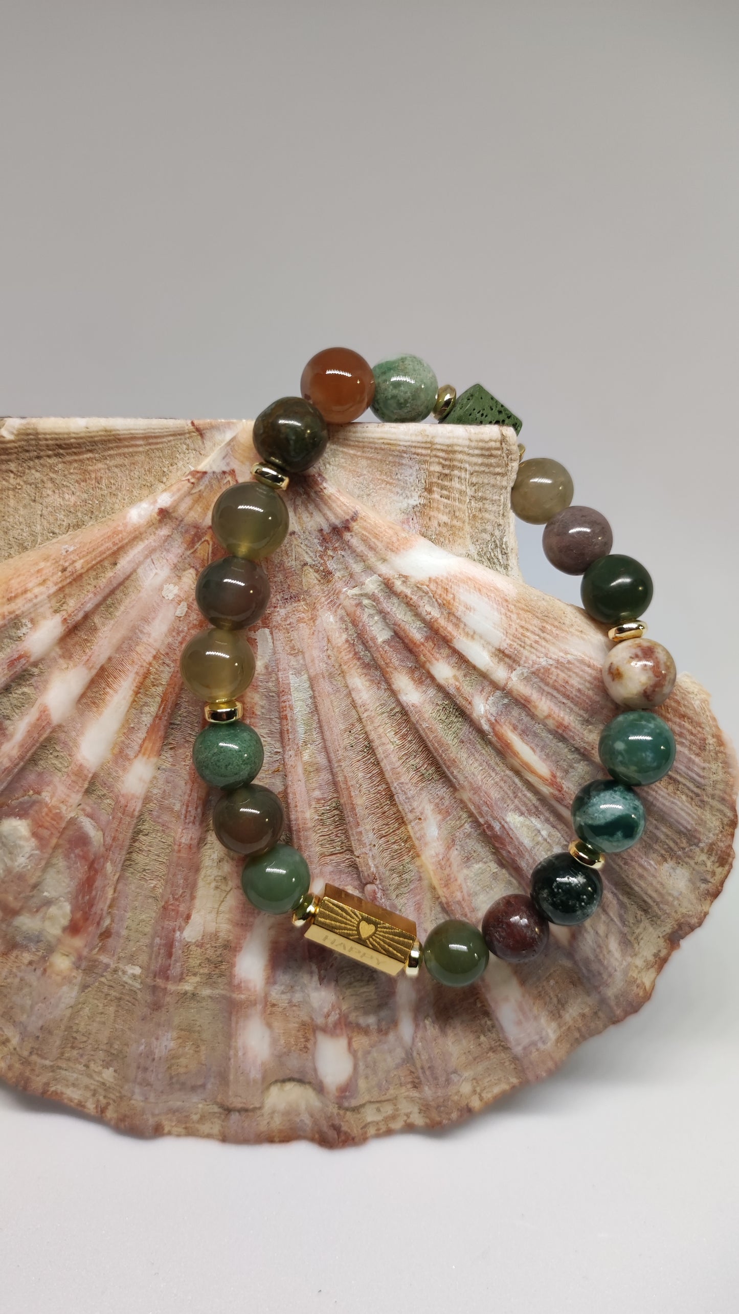 Coffret Bracelet Agate Mousse Verte