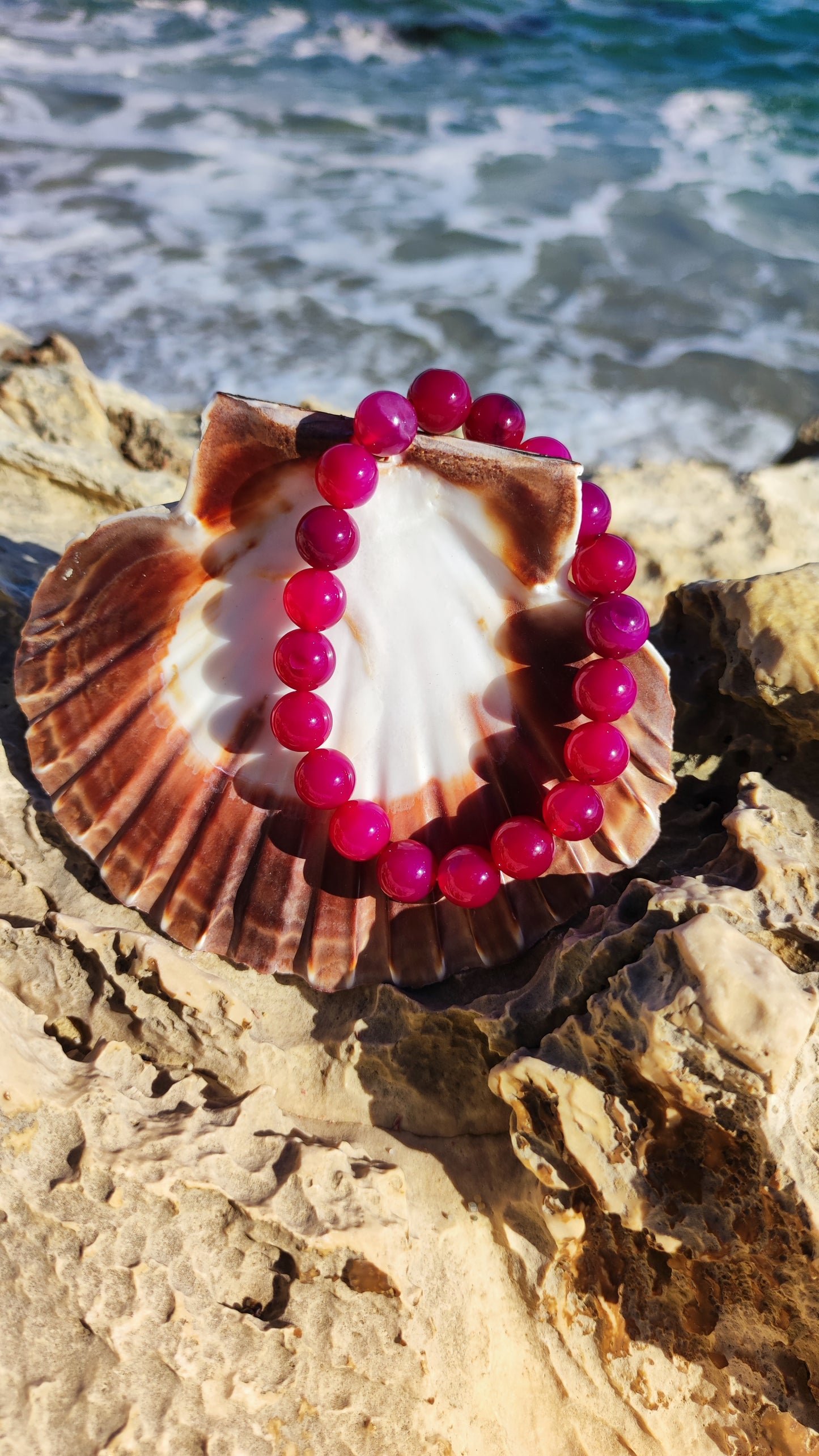 Bracelet agate fuchsia