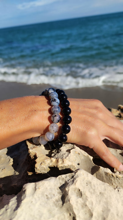 Bracelet Quartz Rutile Noir