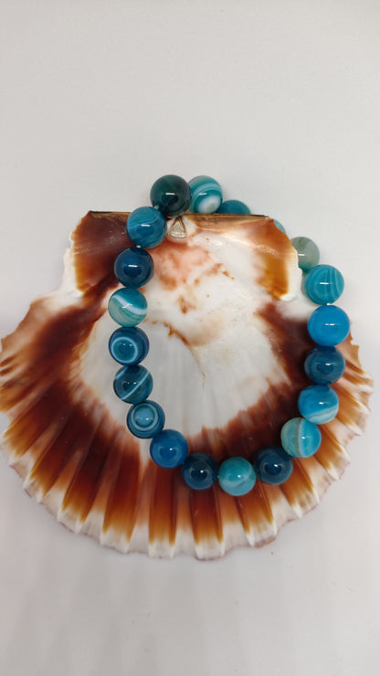 Bracelet Agate Bleue