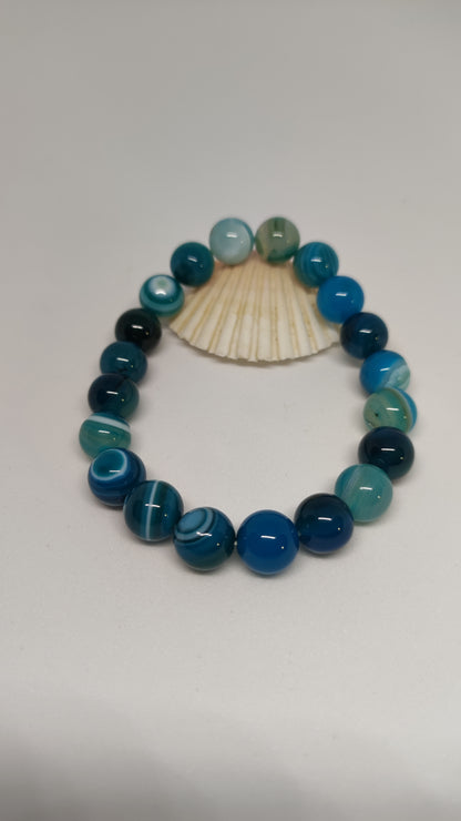 Bracelet Agate Bleue