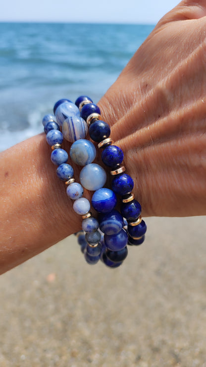 Bracelet Agate Bleue