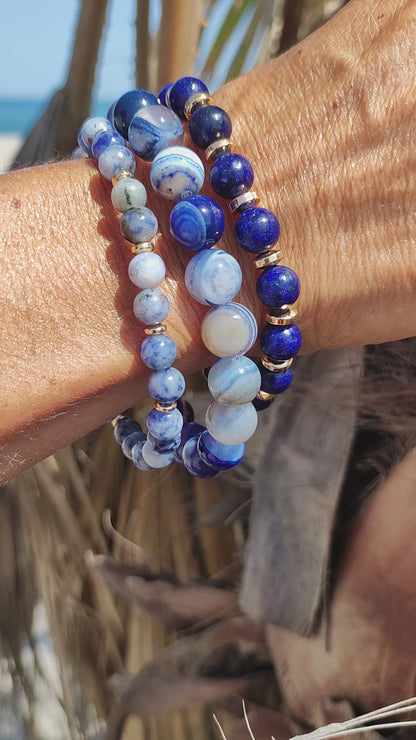 Bracelet Agate Bleue