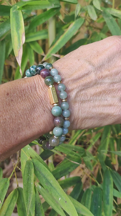 Coffret Bracelet Agate Mousse Verte